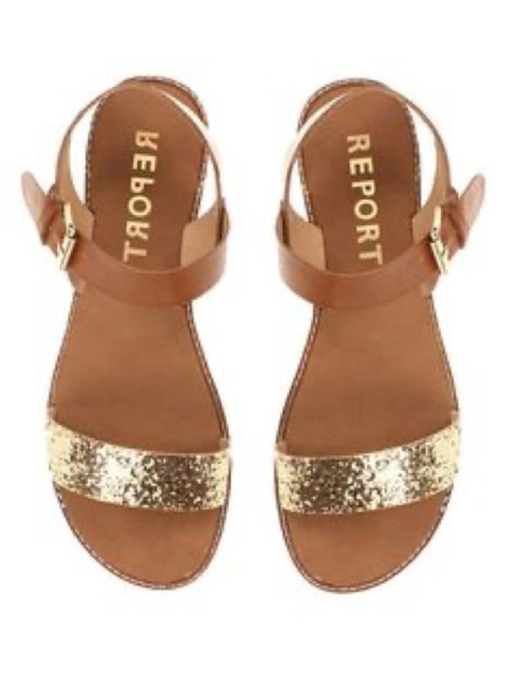 Report Gold Sparkle Glitter Sandals
